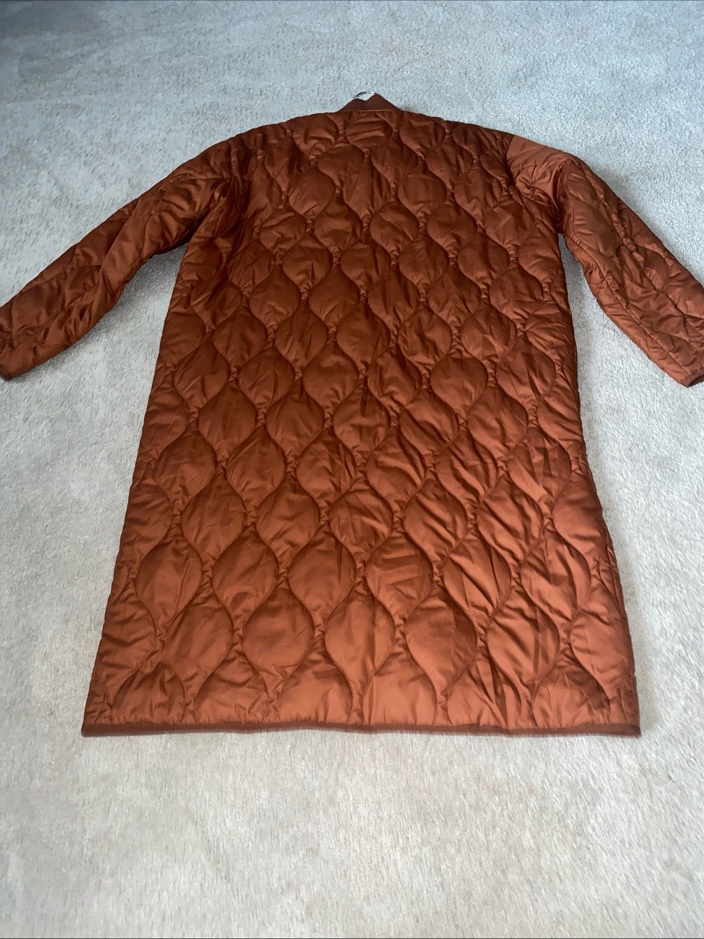 Everlane ReNew Long Liner Quilted Jacket Women’s Medium MIDI Rust Brown Tawny - Picture 7 of 16